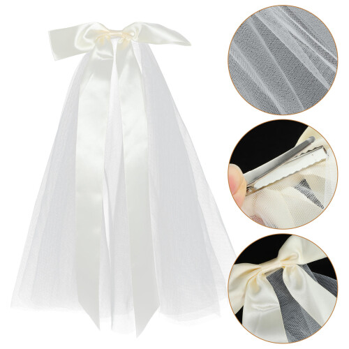 Wedding Bridal Sluier Bruidssluier Met Strik Haaraccessoire 1