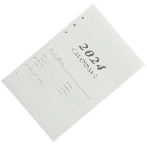 Loose-Leaf Planning Notebook Draagbaar Notitieblok 2024 A5 Engels 1