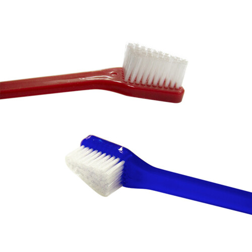 2 Unidades Cepillo Dental Perro Doble Con Mango Largo 1