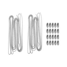 2Sets Zilveren Rvs Ball Chain Sterk Voor Gordijn Trekkoord En Sieraden