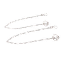 2 Unidades Metálica Larga Punk Para Cinturón Plateada 40Cm 45Cm