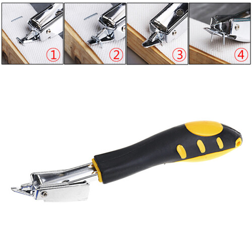 Stapler Manual Con Mango Plástico Para Carpintería Y Clavos Negro 2