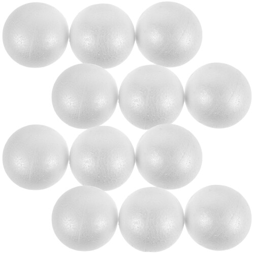 12 Unidades Bolas De Espuma Blancas 8 Cm Para Decoración