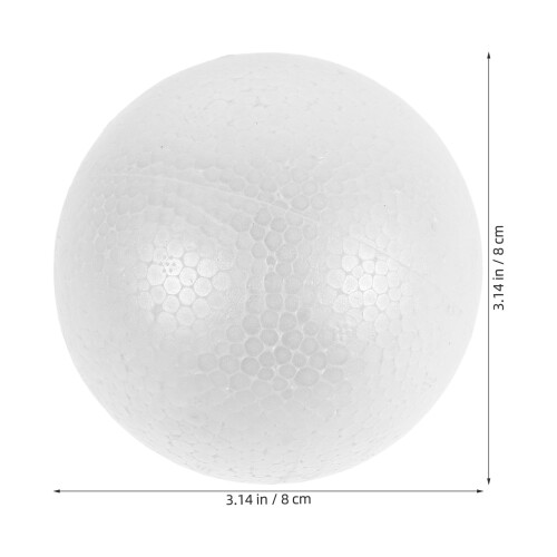 12 Unidades Bolas De Espuma Blancas 8 Cm Para Decoración 1