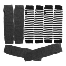 4 Pares Guantes Mujer Rayas Dedos Descubiertos