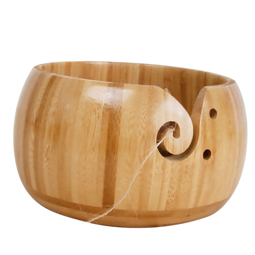Creative Bowl Bambú Organizador Tejido Crochet 2