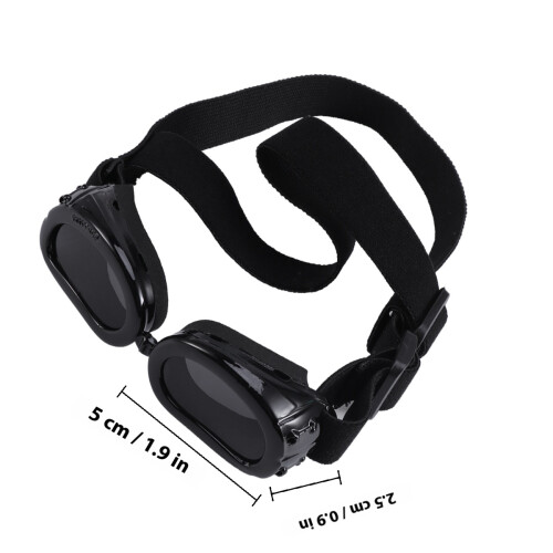Gafas Para Perros Protección UV Impermeables Con Correa Negras 2