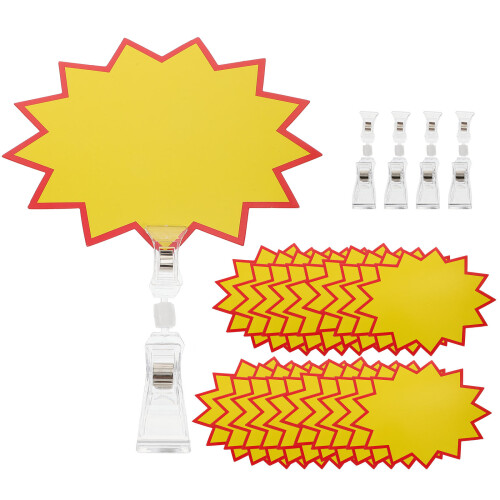 Set Cartellini Sconto con Clip per Prezzi e Offerte in Supermercato
