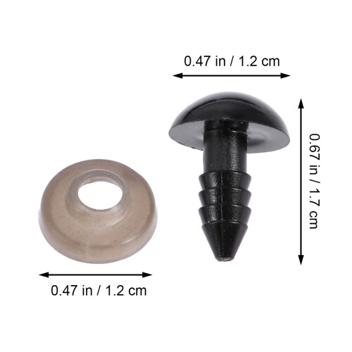 100 Pezzi Occhi In 12Mm Con Guarnizione Per Orsi 1