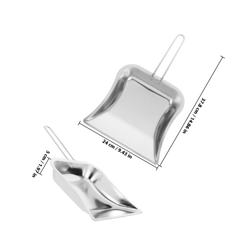 Mini Stainless Steel Dustpan With Long Handle For Workshop Garage 1