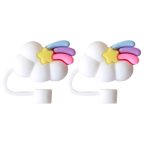 2 Pezzi Coperchi Riutilizzabili In Silicone Per Cannuccia 2