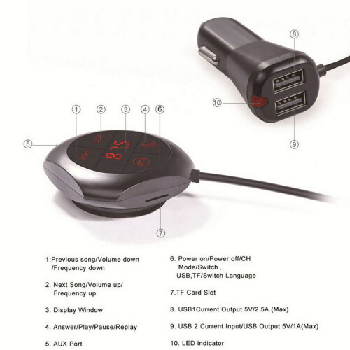 Multifunctionele Auto Mp3 Met Handsfree 2