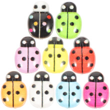 50Pcs Mini Plastic Ladybug Charms Bulk Resin Craft Decorations
