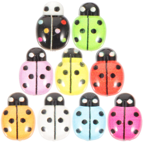 50Pcs Mini Plastic Ladybug Charms Bulk Resin Craft Decorations
