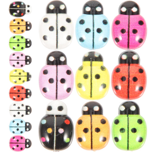 50Pcs Mini Plastic Ladybug Charms Bulk Resin Craft Decorations 1