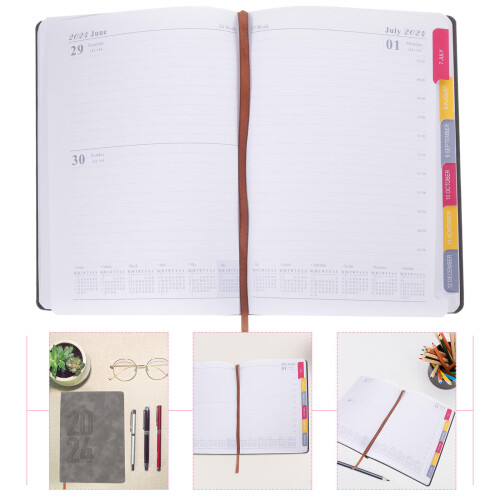 English Notebook Planner 2024 Monthly Daily Bloco Escritório 2
