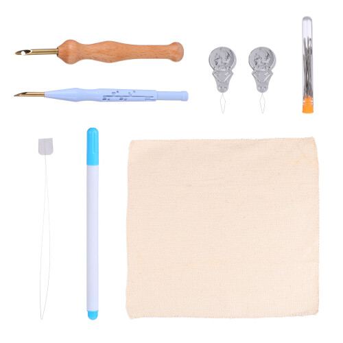 Conjunto De Kits De Ponto Cruz Com Agulha E Ferramentas