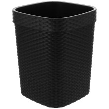 Small Plastic Trash Can Black 1set 11.4x9.1x8.9in