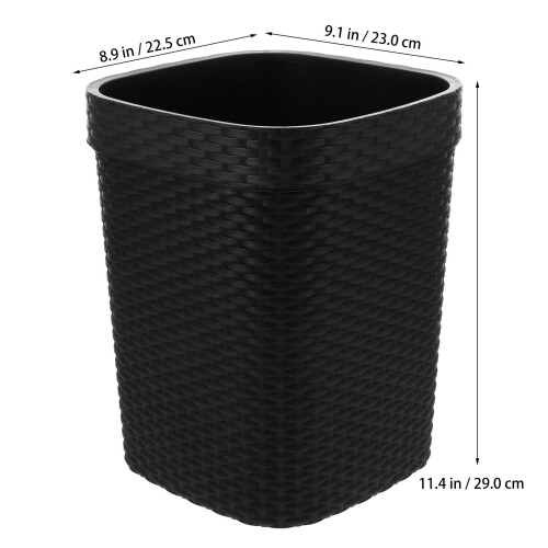 Small Plastic Trash Can Black 1set 11.4x9.1x8.9in 1