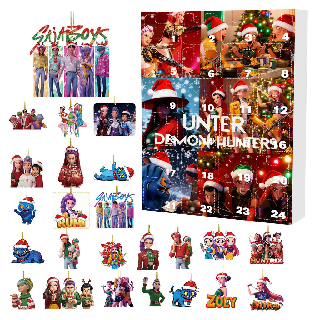 Calendario Dell'Avvento K-Pop 2025 - 24 Portachiavi E Figure Demon, Giocattoli Decorativi Per Halloween E Natale