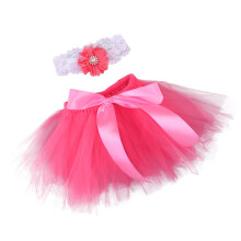 Baby Photography Prop Infant Tutu Robe À Nœud Avec Bandeau Rouge