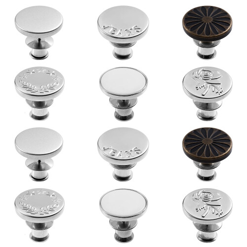 12 Pièces Bouton Réglable Pour Jeans Sans Couture