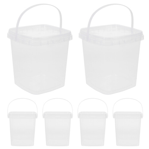 6 Pezzi Quadrato Trasparente 1 L Con