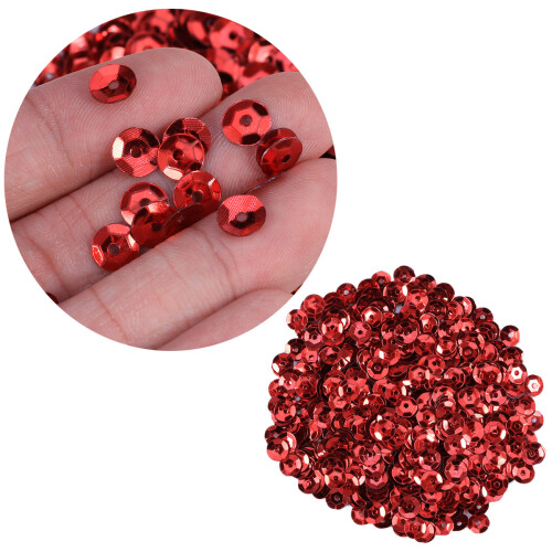 1000 Pezzi 6 Mm Paillettes Rotonde Rosso per 2