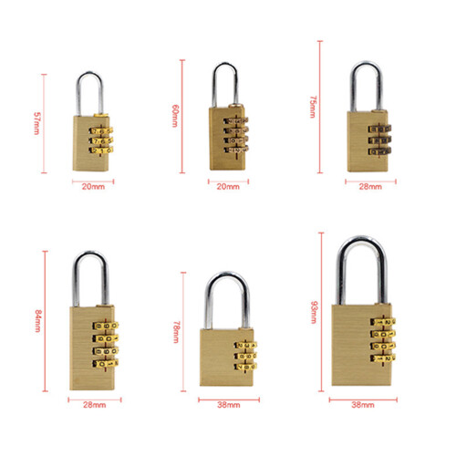 1 Pezzo Serratura Con Codice 4 5,7X2X1 Cm In Rame 2