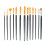 13Pcs Nylon Painting Brushes Wood Handle Assorted Colors Drawing Set 8