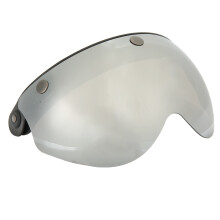 Motorcycle Helmet Visor Silver Retro Design with Adjustable Buckle