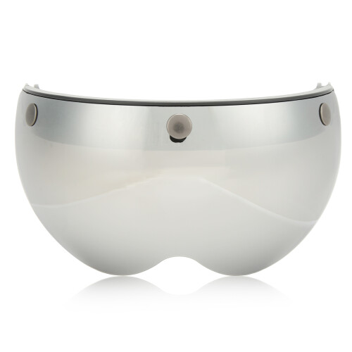 Motorcycle Helmet Visor Silver Retro Design with Adjustable Buckle 1