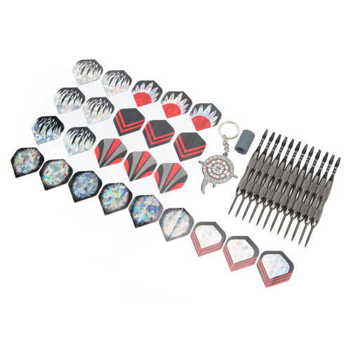 12Pcs Anti-Fall Dart Set with Sharp Stainless Steel Tips 20g