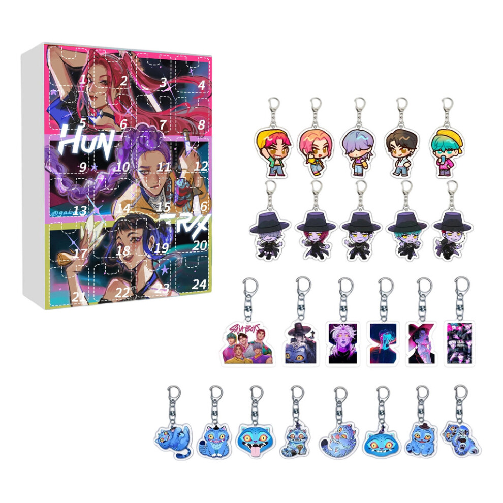 (Style B) Slayer Demon Character Keychain Advent Calendar Acrylic Display Festive Pendant-image-OPC-PMNFT5H-NEW