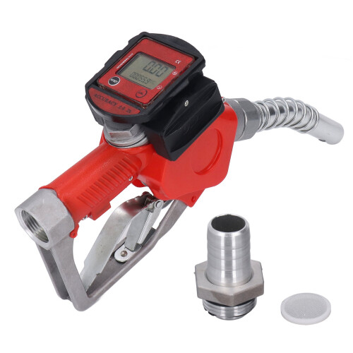 1in BSP Fuel Nozzle with 3-Position Auto Lock & Digital Flow Meter 1