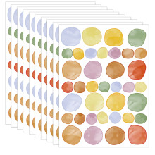 10 Sheets Irregular Colorful Dots Wall-Unspoken jade color