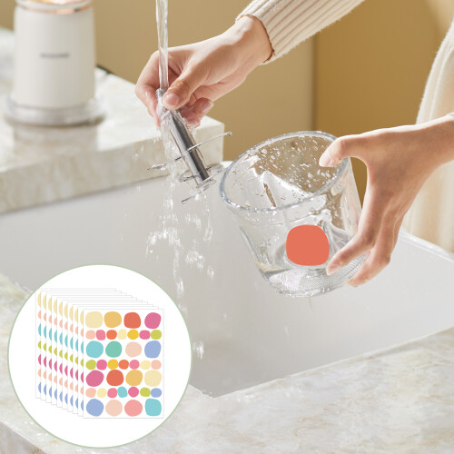 10 Sheets Irregular Colorful Dots Wall-Unspoken jade color 2