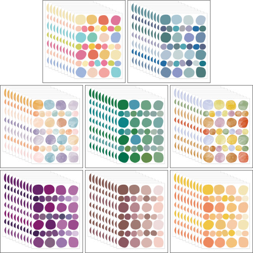 10 Sheets Irregular Colorful Dots Wall-Unspoken jade color 1
