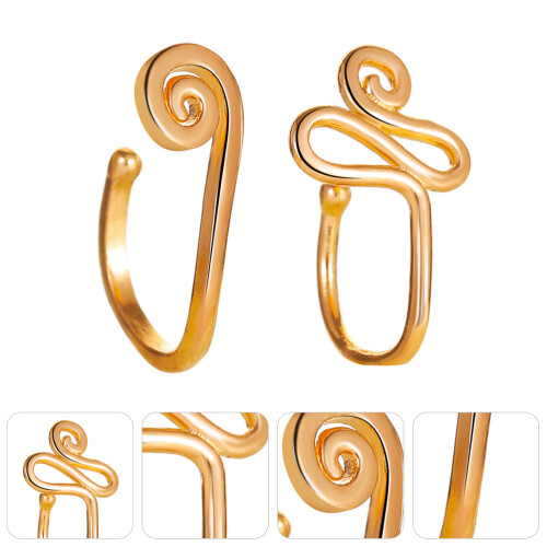 2 Glanzende U- Neusringen Slakvorm Sieraden 1