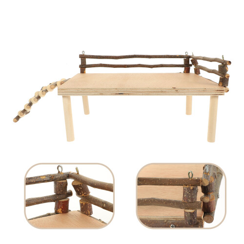 Raindrops Wood Hamster Platform Resting Place Multi Small Pets 1 Set 1