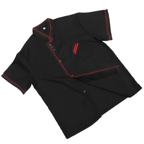 Unisex Kurzarm Kochuniform Einfaches Berufshemd Xxxl