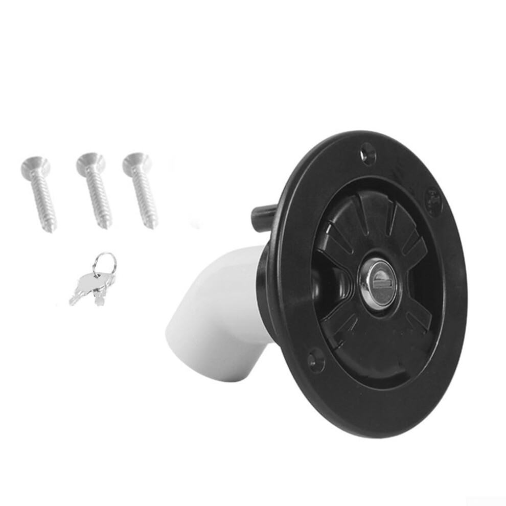 Gravity Water Filling Cap For Rvs And Trailers Lockable Water Filling Cap 45 Degree Water Inlet Black 9067246456535