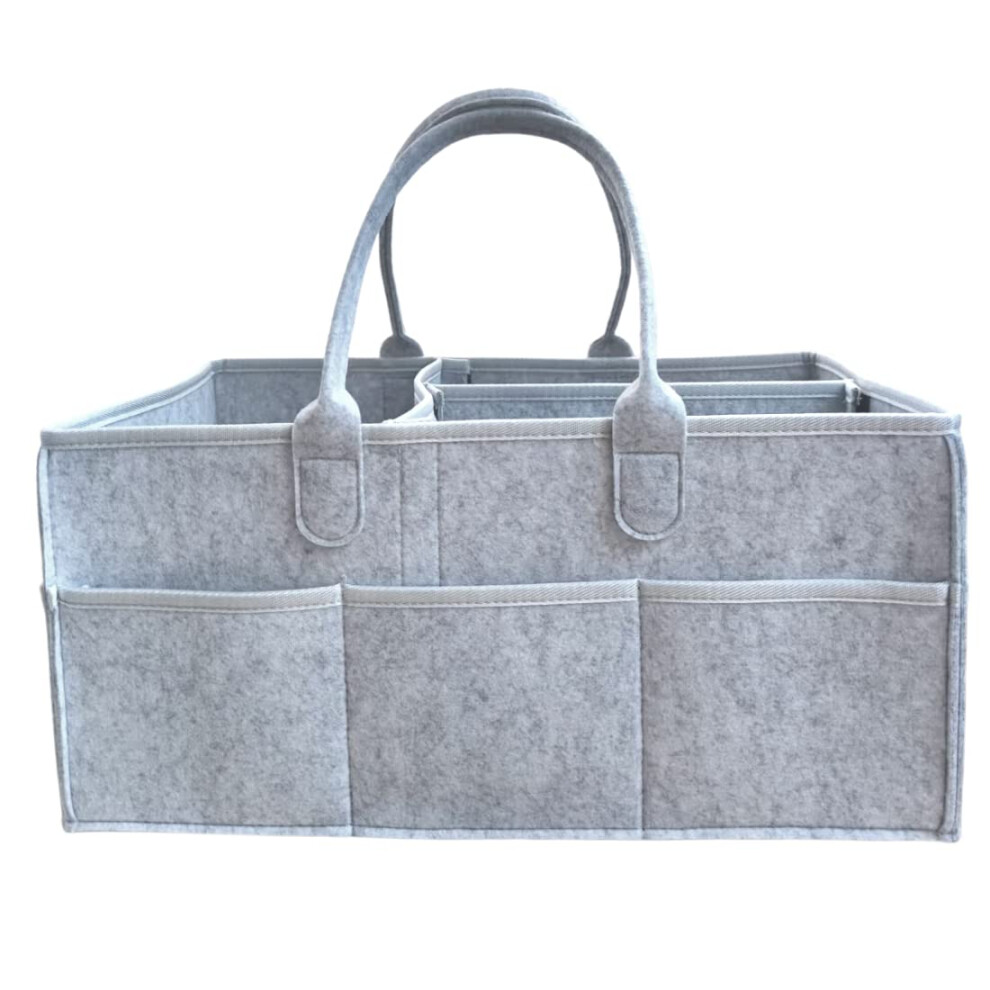 Large Baby Diaper Caddy Organizer For Nursery, Portable Tote Bag With Removable Compartments And Newborn Changing Basket