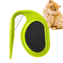 Dog Comb Pet Mat Splitter Hair Clipper With Comb Hair Removal Anti Slip Particles Pet Tangle Remover Brush Green Tool