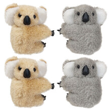 4Pièces Clips Cheveux Cartoon Koala Peluche Résine Couleurs Assorties