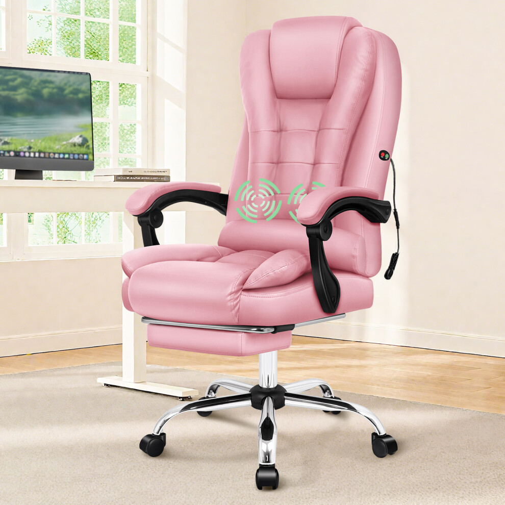 ELFORDSON Massage Office Chair Gaming Executive Seat PU Leather Pink-image-OPC-PHHWP2N-NEW