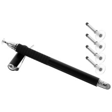 5St Capacitive Set Met 4 Siliconen Tips Voor Schrijven Zwart