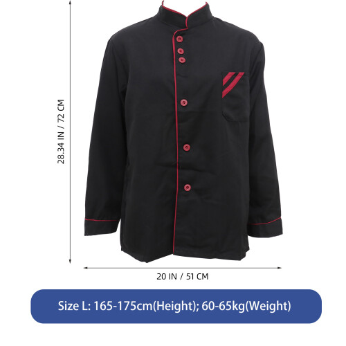 De Chef À Longues Unisexe Noir Taille L 1