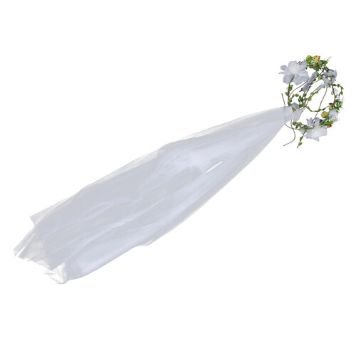 Sposa In Stile Con Velò E Rosa Bianca A Mano 2