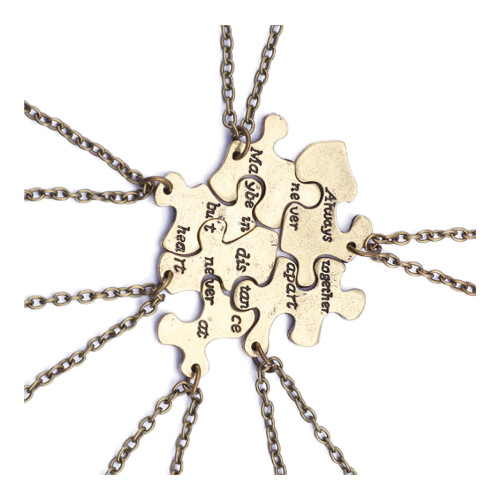 6 Pezzi Set Collana Ciondolo Puzzle